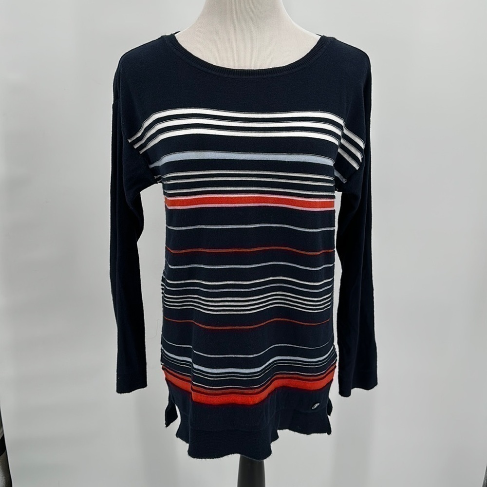 Barbour Blue/White/Red Striped Crewneck Sweater Size Medium